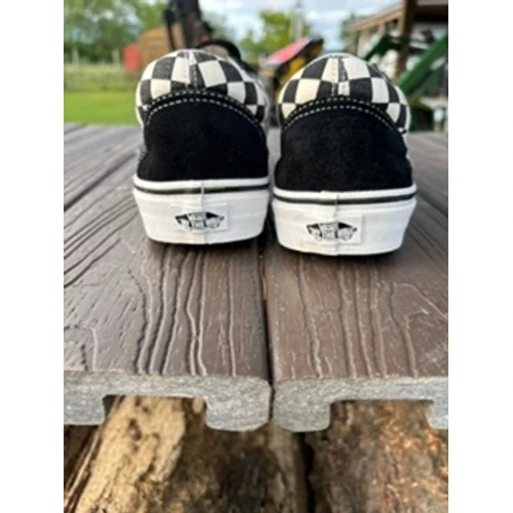 Vans Old Skool Checkerboard Black White Suede Canvas Skate Shoes Mens 10